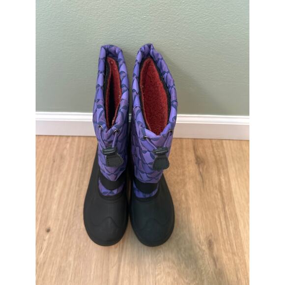 Kamik Big Girls 5 Waterbug Snow Boot Winter Waterproof Purple Insulated Pattern - Picture 3 of 8